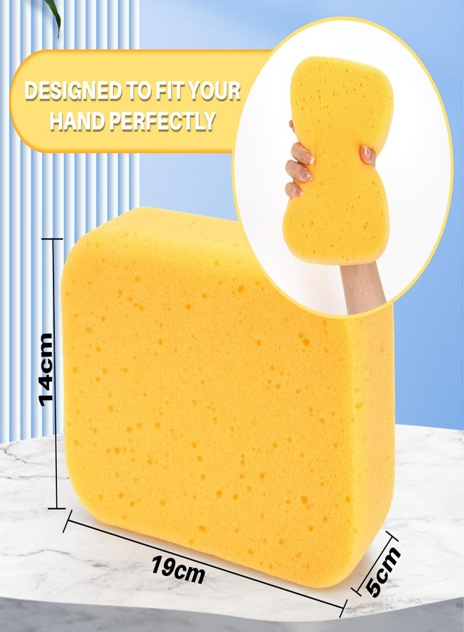 RAINFLOW 4PCS Large Car Wash Sponge – Sponges for Cleaning Extra Thick High-Density Pottery Pponges, Scratch-Free, Super Absorbent, Reusable for Auto Detailing, Waxing, and Cleaning - Image 2